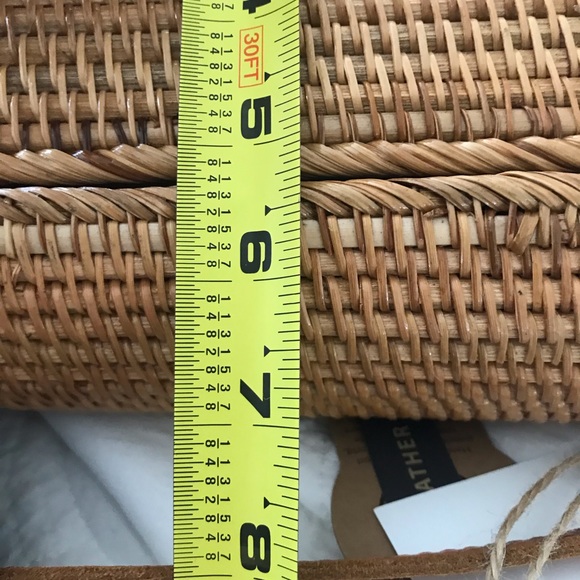 NWT gorgeous Rattan & Leather shoulder bag purse - Picture 9 of 9